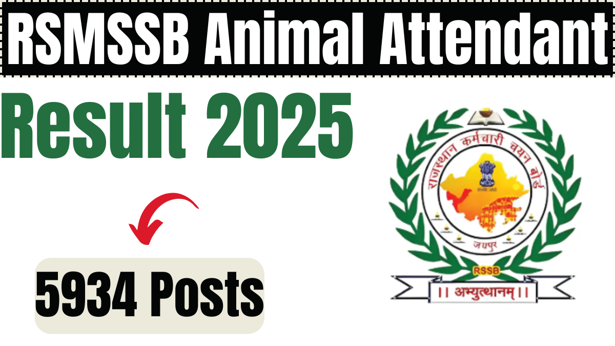RSMSSB Animal Attendant Result